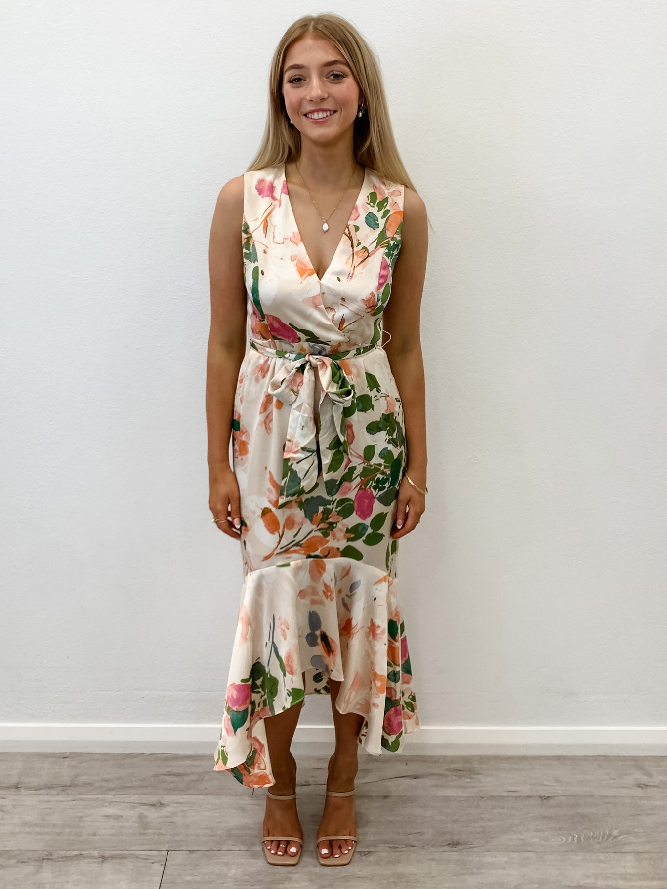 Floral fishtail hotsell midi dress