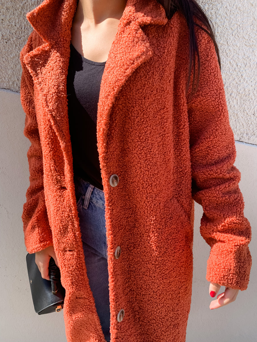 Burnt orange teddy outlet bear coat